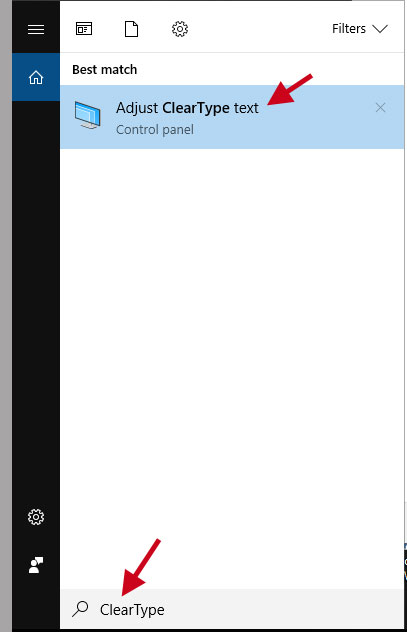 Adjus ClearType text