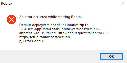 An Error Occurred While Starting Roblox