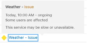 Apple System Status Weather Issue 10-00 AM-ongoing