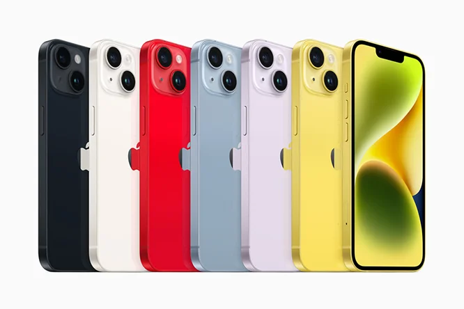 iPhone 14 เรียงแถวทุกสี