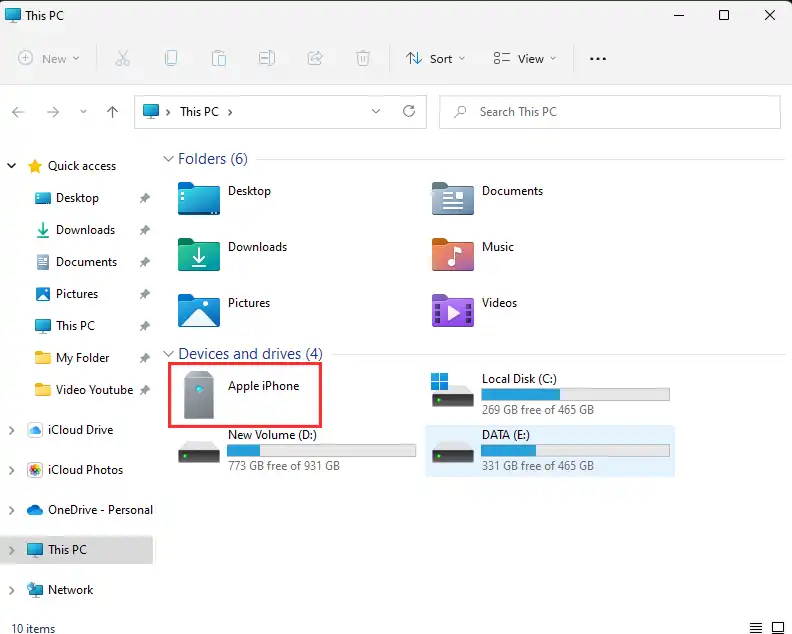 เชื่อมต่อ iPhone กับคอมพิวเตอร์ PC ใน Windows 11