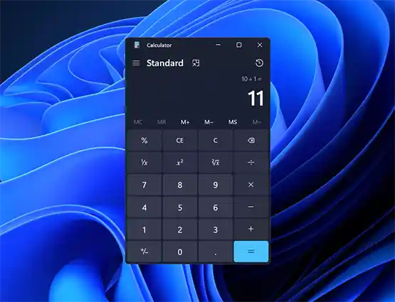 Calculator Standard Dark Mode Windows 11