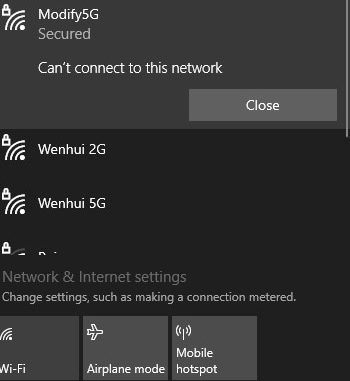 ไม่สามารถเชื่อมต่อ wifi ได้ใน Windows 10