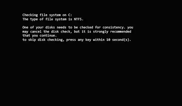 Checking file system on C: