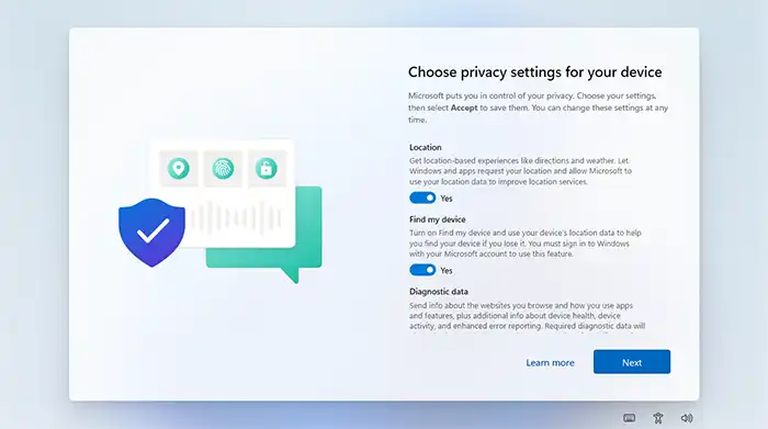 Choose privacy settings for your device Windows 11