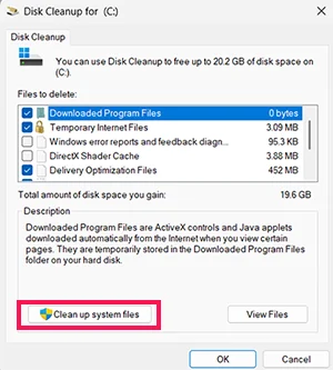 Clean up system files