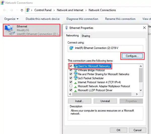 Client for Microsoft Networks