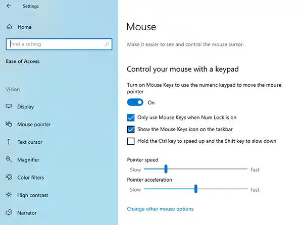 Control your mouse with a keypad