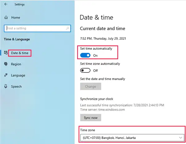 Date & Time Setting