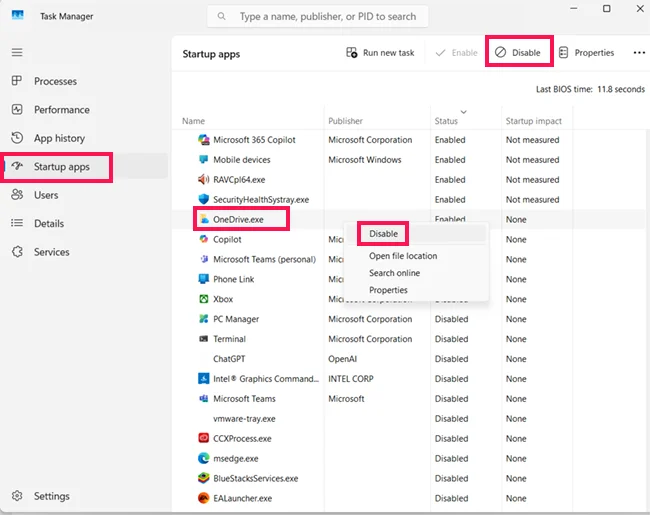 Disable Onedrive Startup Windows