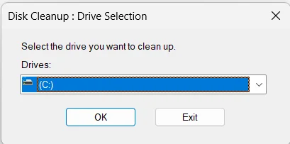 Disk Cleanup Drive Selection Windows 11