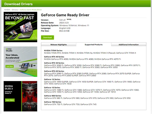 Download GeForce Game Ready Driver