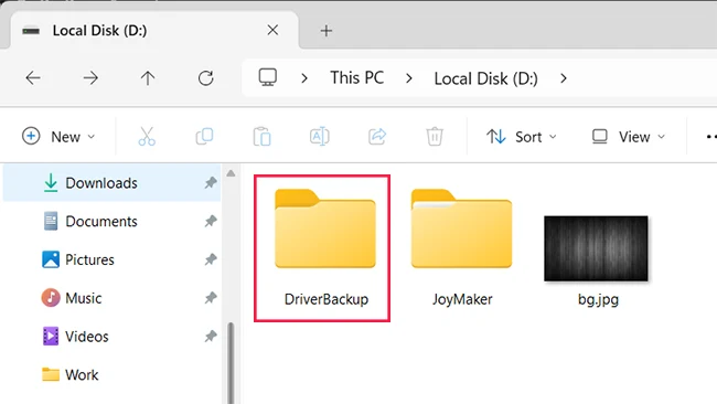 DriverBackup in D
