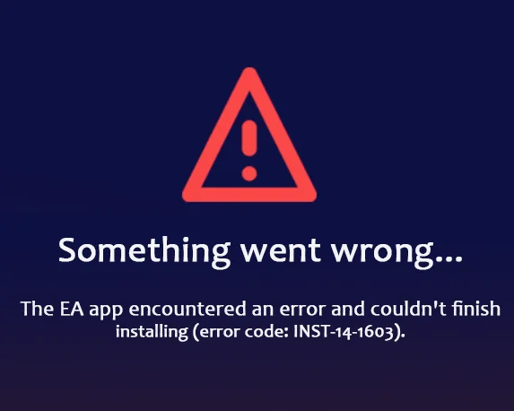 Something went wrong The EA app encountered an error and couldn't finish installing