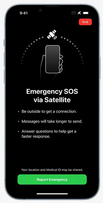 Emergency SoS via Satellite