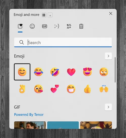 Emoji and more Windows 11