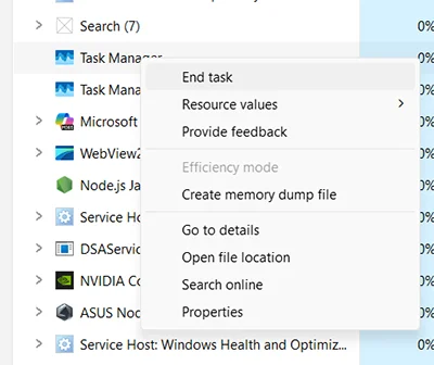 End Task Task Manager