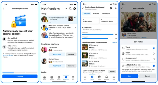 Facebook content protection