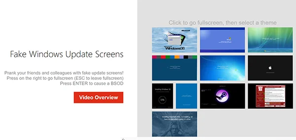 Fake Windows Update Screens
