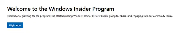 Flight now Windows Insider Program