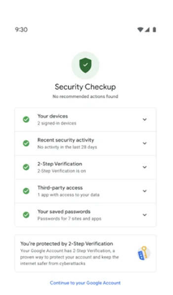Google Account Security Checkup