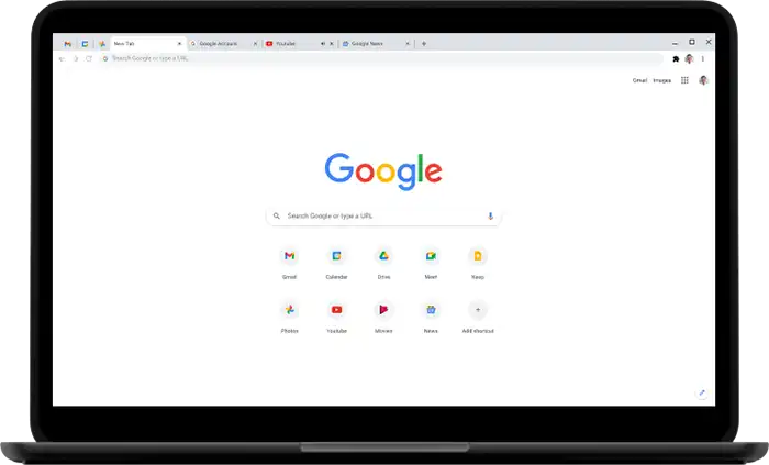 Google Chrome on notebook