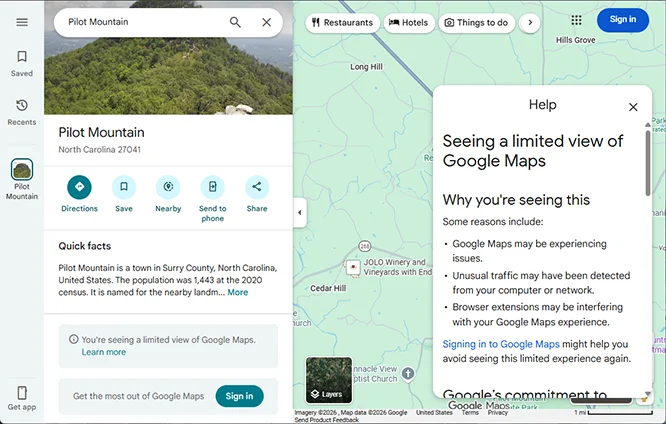 Google Maps Limited View