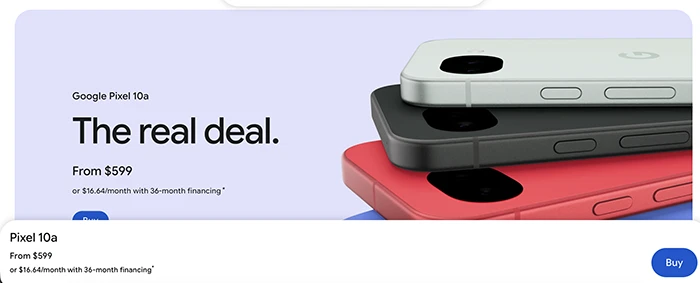 Google pixel 10a Price
