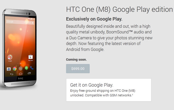 HTC One (M8) Google Play edition
