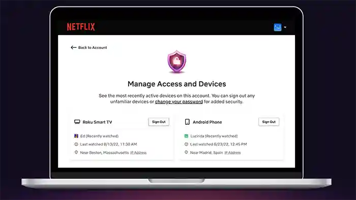 Netflix Manage Access and Devices