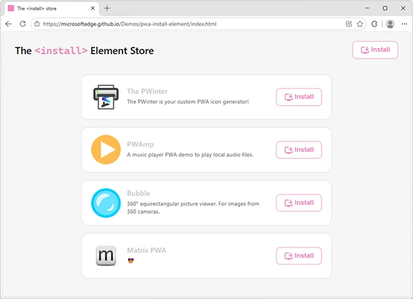Microsoft Edge HTML install