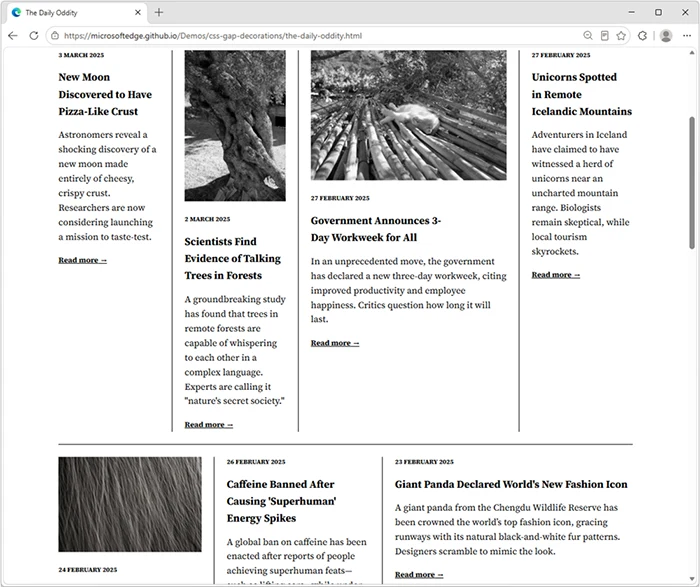 Microsoft Edge css-gap-decorations