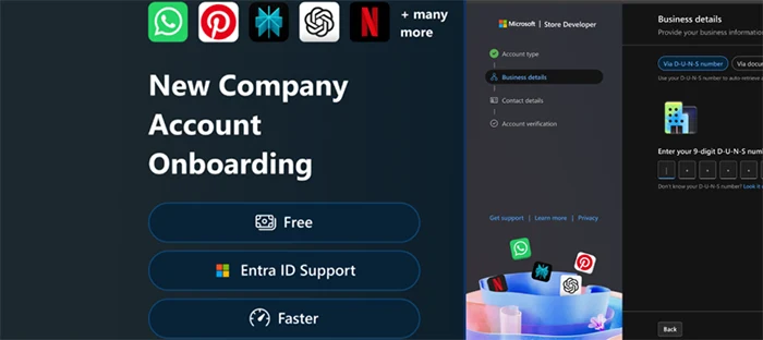 Microsoft Store New company account onboarding hero