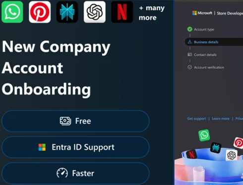 Microsoft Store New company account onboarding