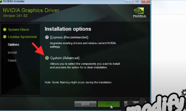 NVIDIA Installer Custom Advanced