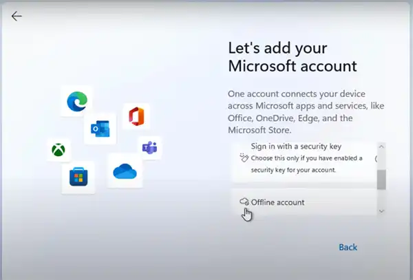 Offline account Windows 11