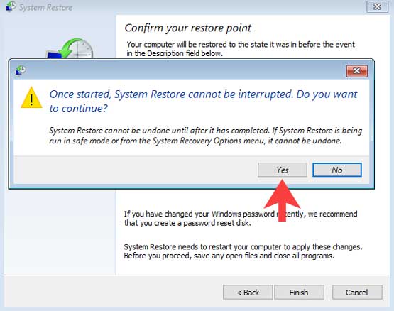 Once started system restore cannot be interrupted