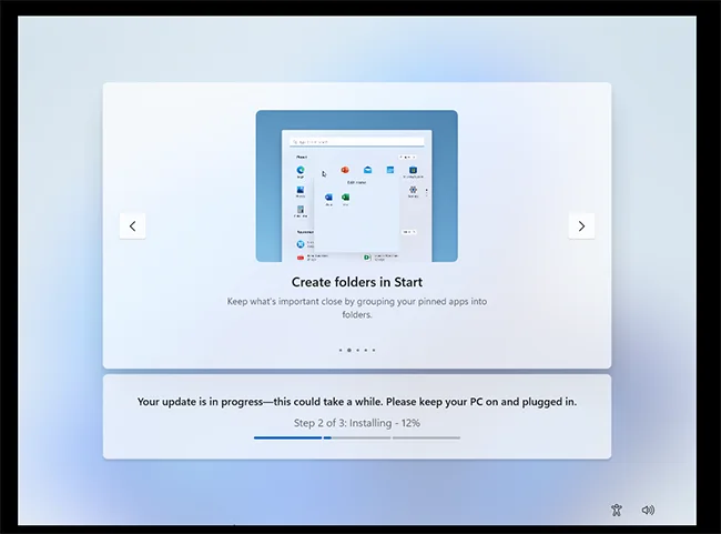 Out-of-Box Experience Your Update is in Progress