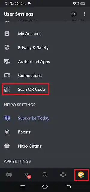 Scan QR Code Discord