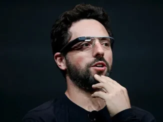 Sergey Brin wearing Google Glass