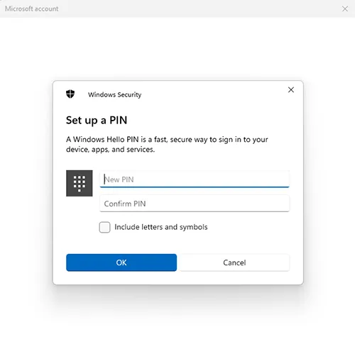 Set up a PIN Windows 11