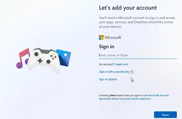 Sign in Windows 11 Microsoft Account