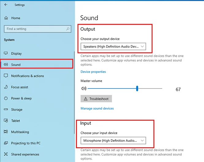 Sound Setting Windows 10