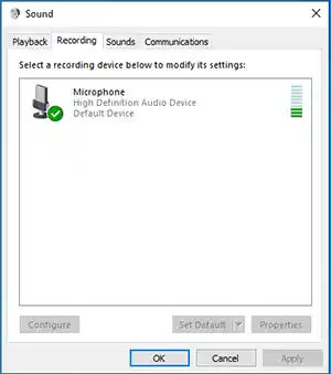 Sound recording Windows 10
