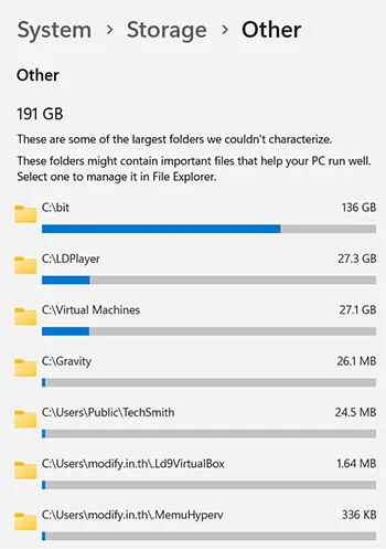 Storage Other Windows 11