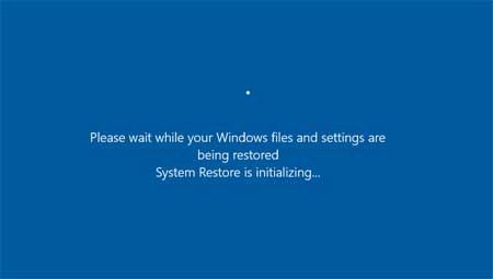 System restore is initalizing