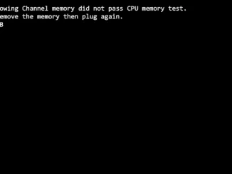 The following Channel memory did not pass CPU memory test. Please remove the memory then plug again.