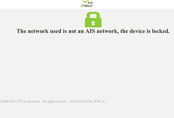 The network used is not an AIS network, the device is Locked