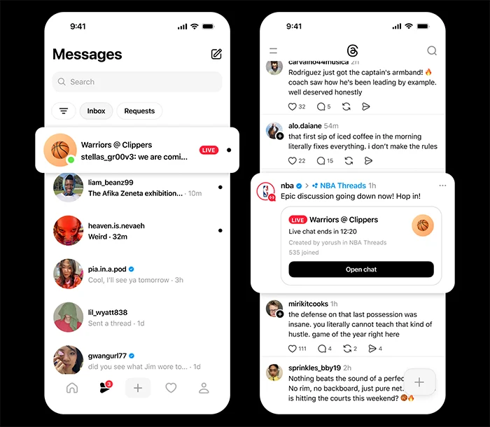 Threads Live Chats Join Chat Carousel