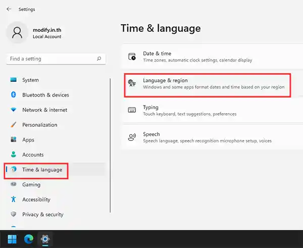 Language & region Windows 11